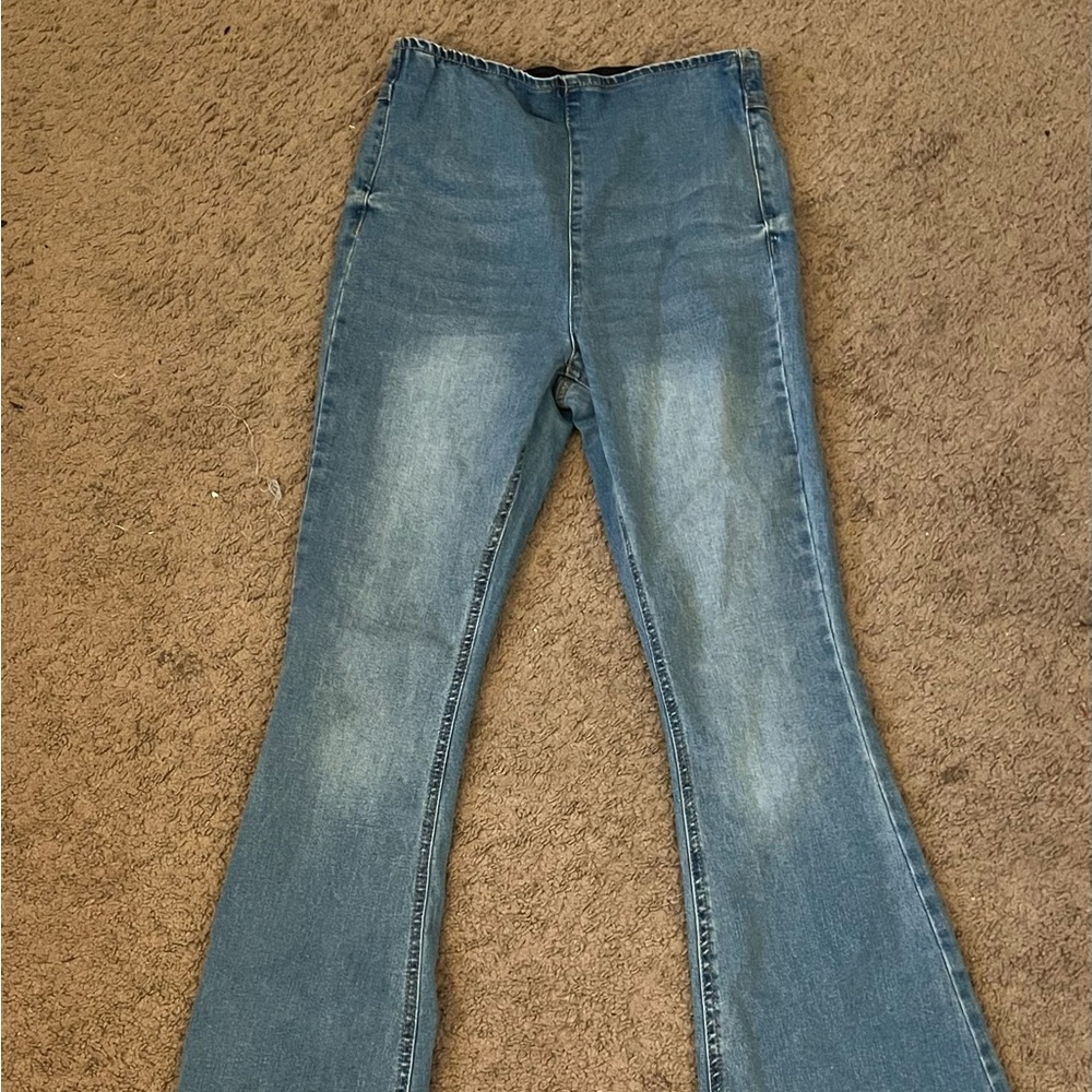 Womens High Rise Flare Jeans